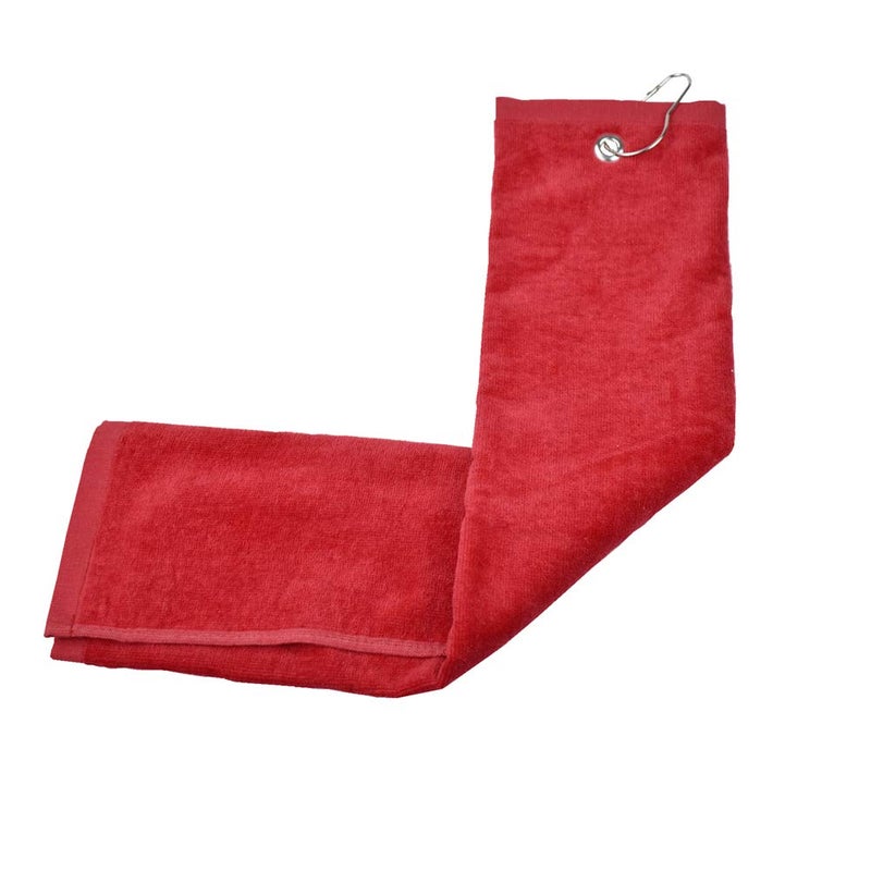 Hauni Golf Towel with Clip Grommet Cotton Terry-Cloth for Golf Bag, 16 x 23.6 Inches Red - Image 2